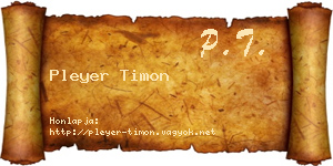 Pleyer Timon névjegykártya